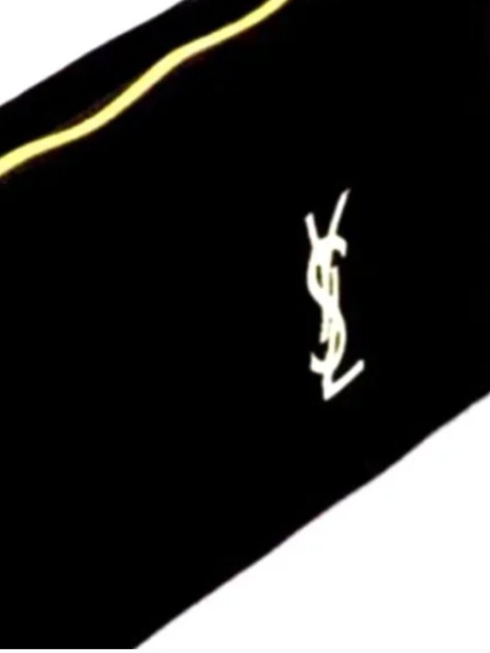 Yves Saint Laurent Trousse Black Gold Velvet Bag Pouch Wristlet Gold YSL NWT